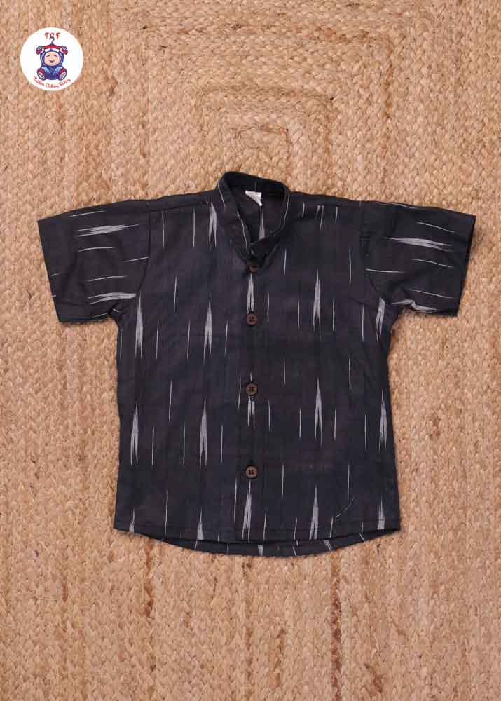Black - Boys Readymade Ikat Shirts