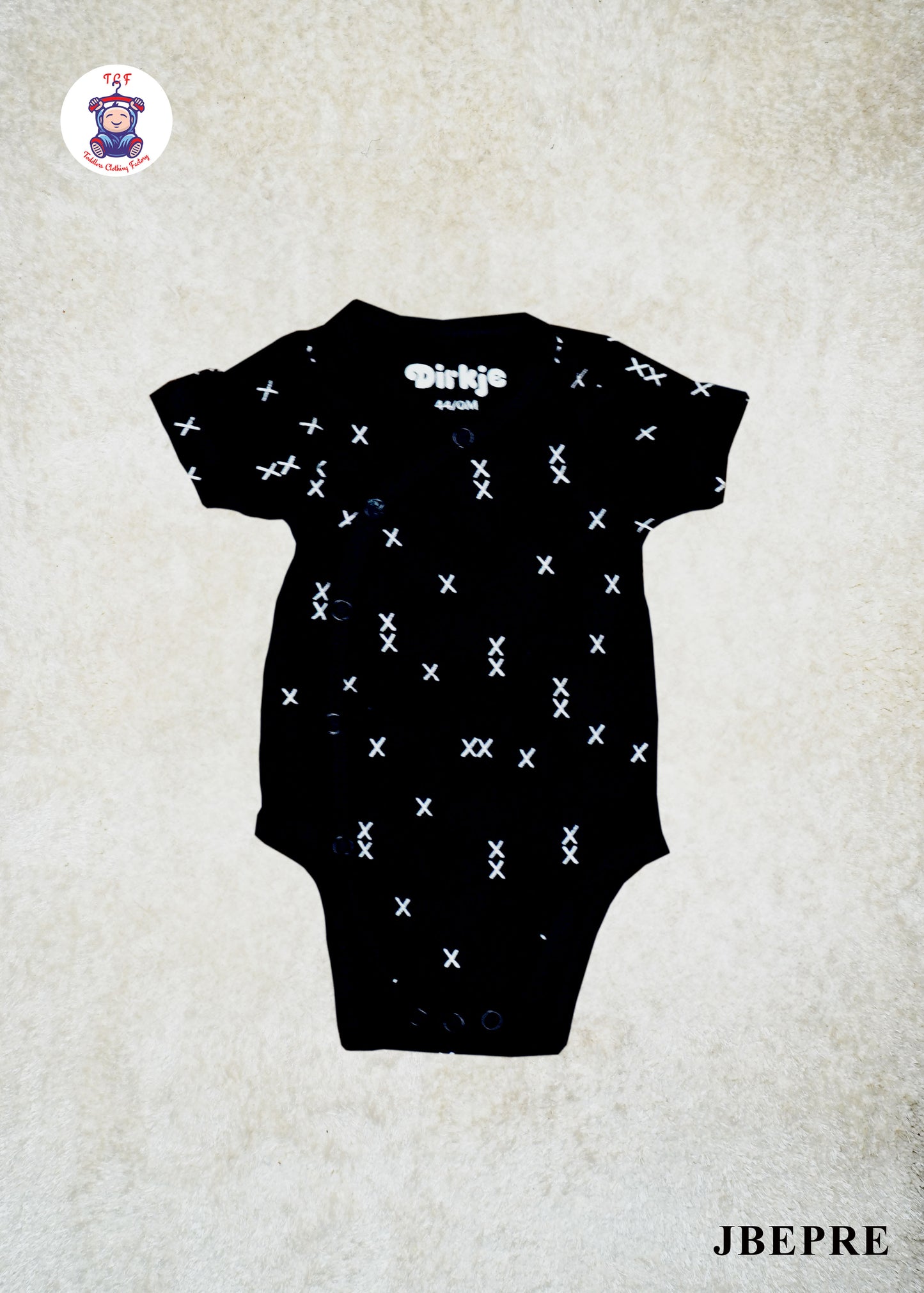 Navy Blue & White - Cotton Half Rompers