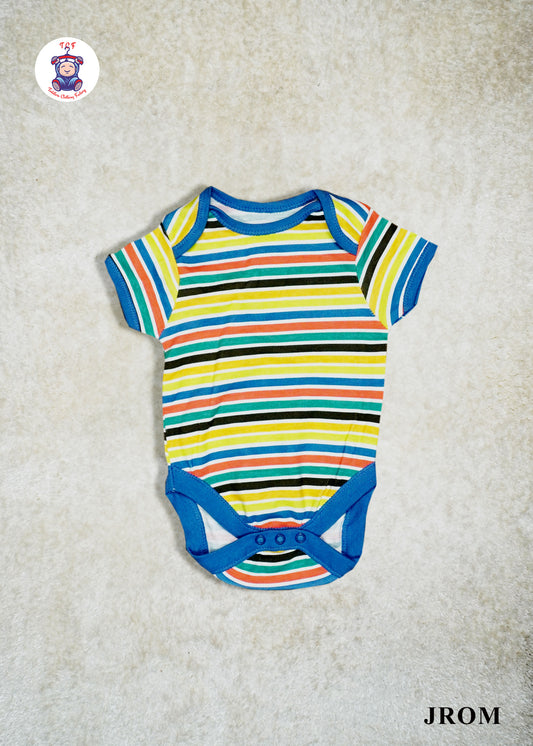 Multi Colour Stripes - Cotton Half Rompers
