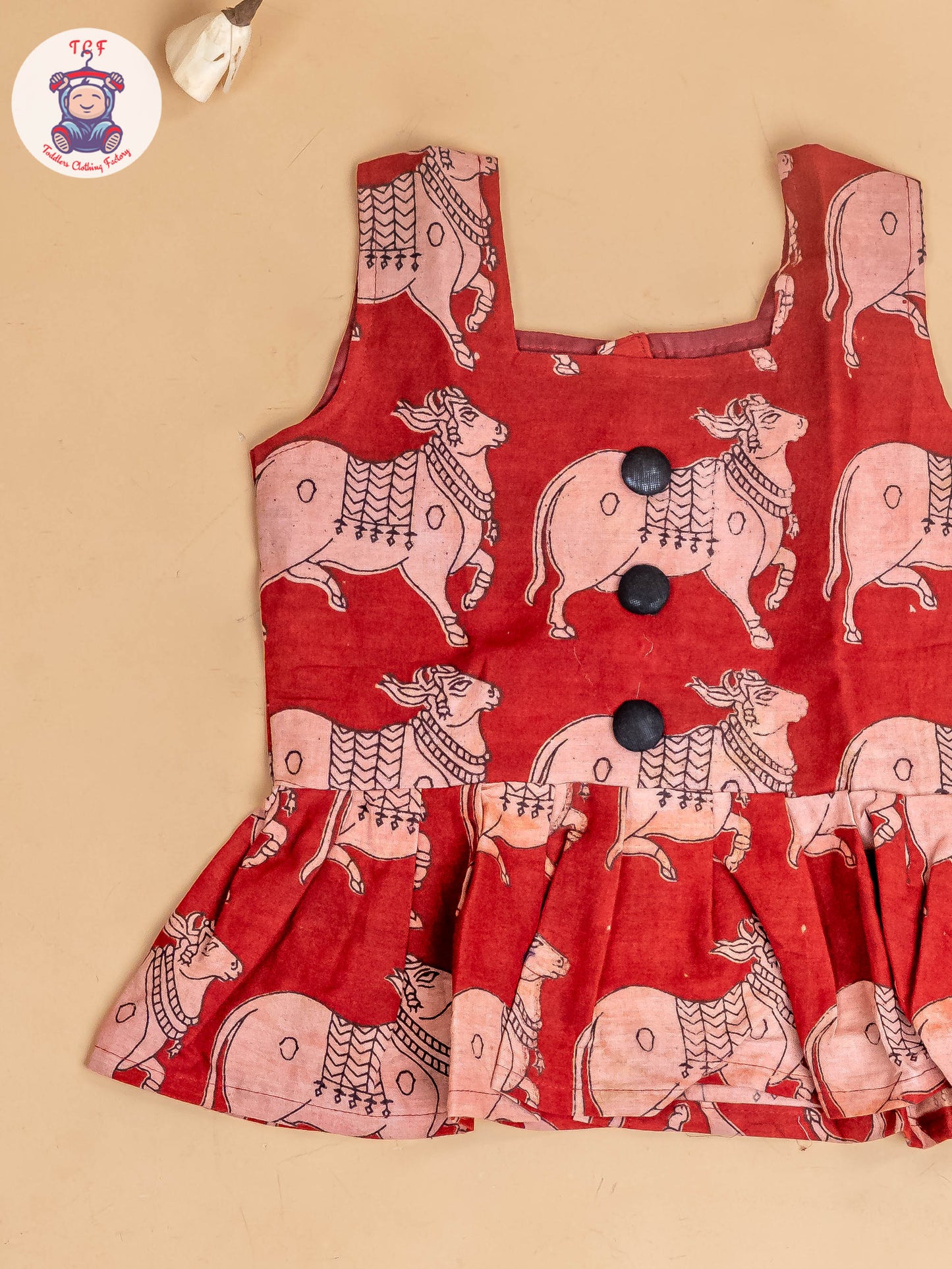 Red - Girls Readymade Printed Kalamakari Sets