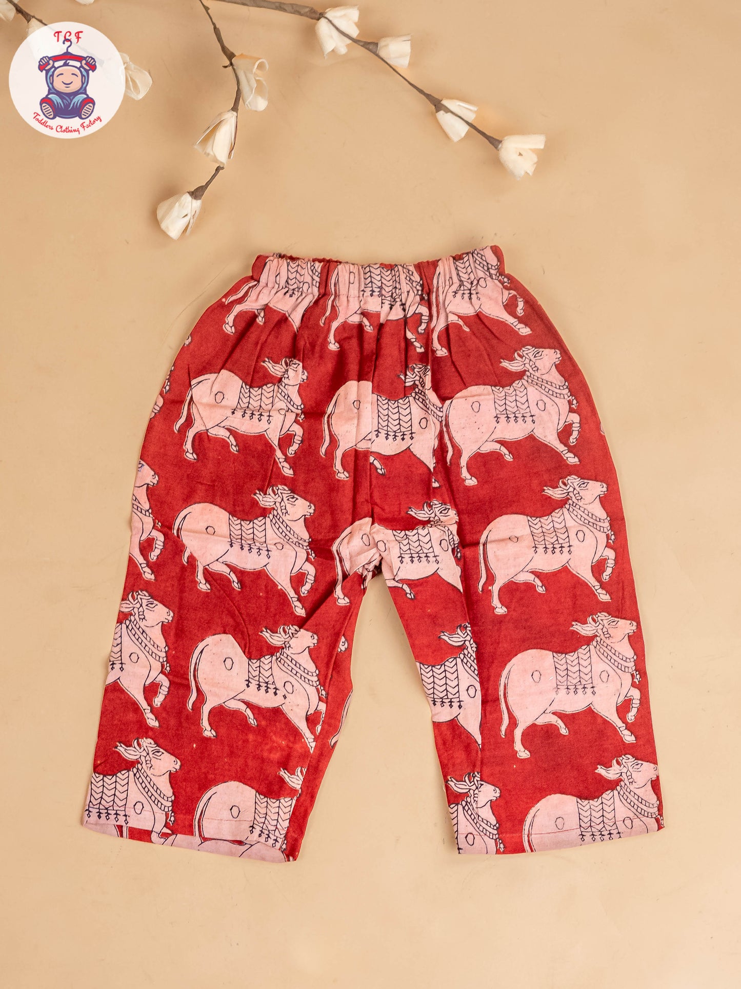 Red - Girls Readymade Printed Kalamakari Sets