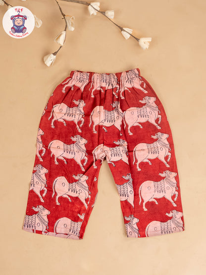 Red - Girls Readymade Printed Kalamakari Sets
