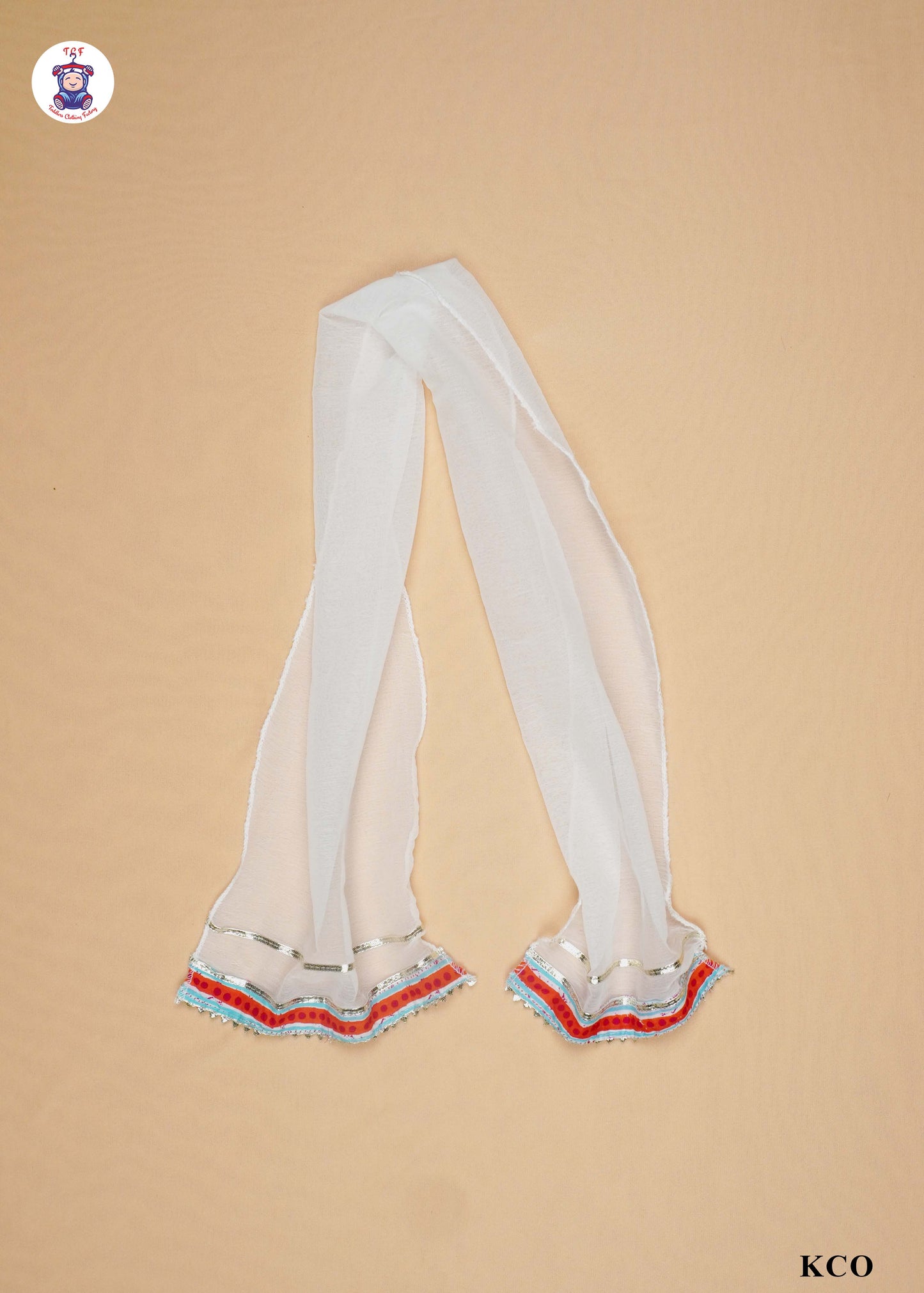 Scarlet Red & White - Floral Printed Umbrella Kurti Set with Dupatta