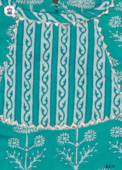 Jungle Green - Printed Straight Kurti Set with Dupatta