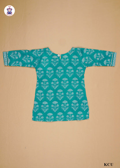 Jungle Green - Printed Straight Kurti Set with Dupatta