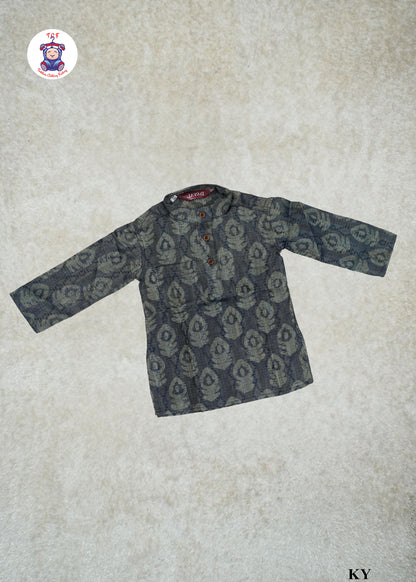 Ice Blue & Beige - Boys Readymade Kurtas