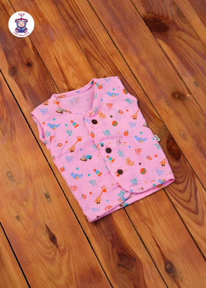 Pink Leaf - Uniex Muslin Jabla