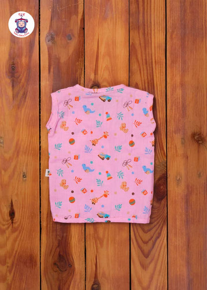 Pink Leaf - Uniex Muslin Jabla