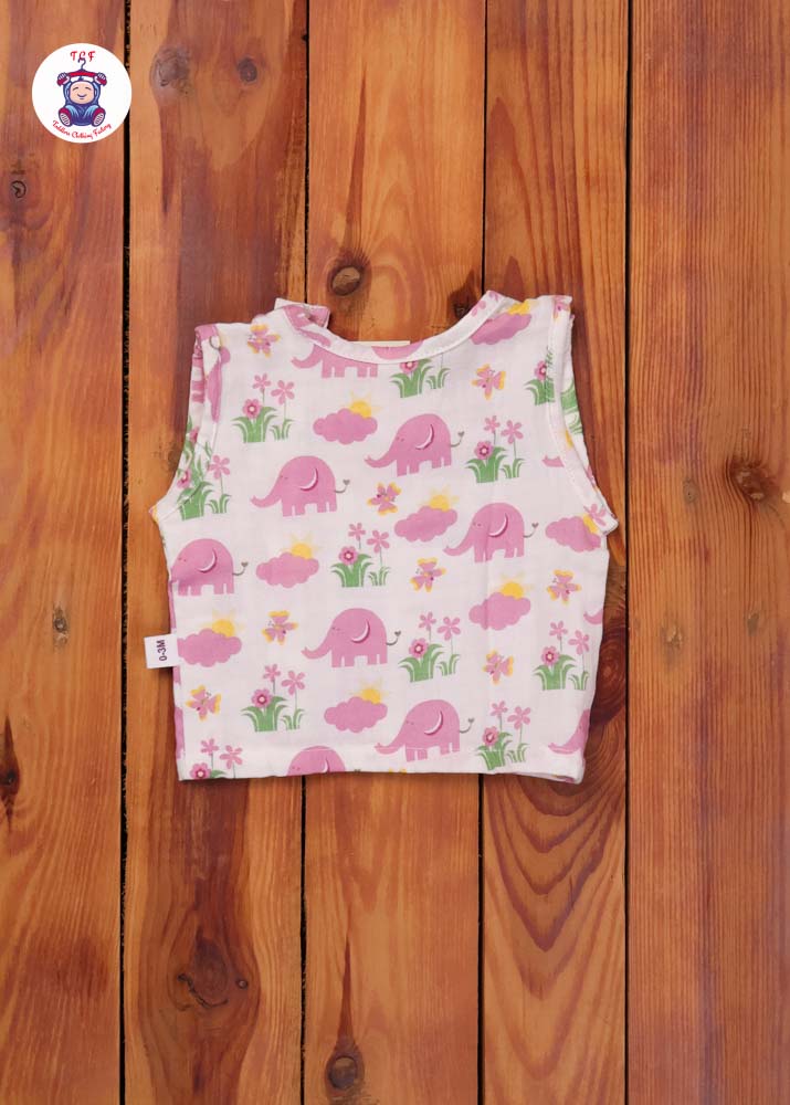 Pink Elephant - Unisex Muslin Jabla