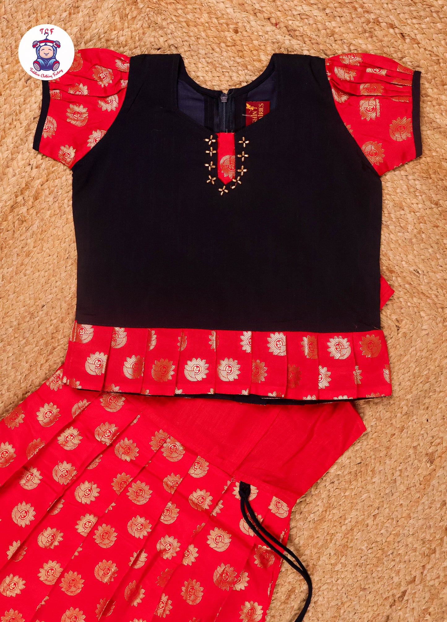 Navy Blue & Red - Pavadai Sattai