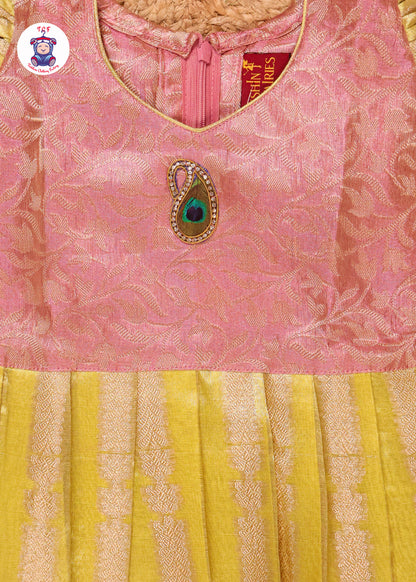 Peach & Lemon Yellow - Pavadai Sattai