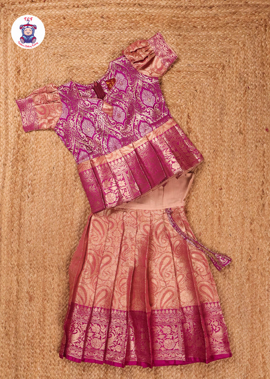 Purple & Gold - Girl's Pavadai Sattai