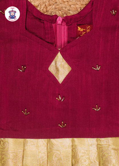 Magenta & Light Green - Pavadai Sattai