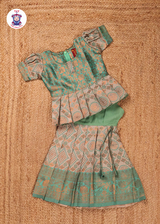 Pearl Aqua & Grey - Pavadai Sattai