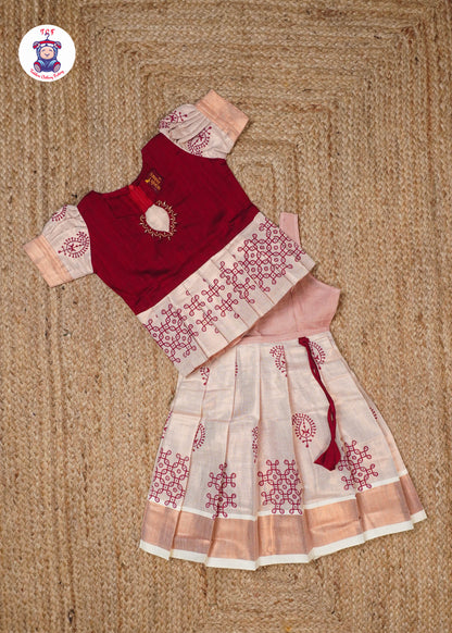 Maroon & Copper - Pavadai Sattai