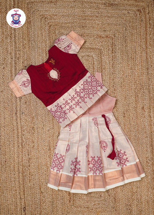 Maroon & Copper - Pavadai Sattai