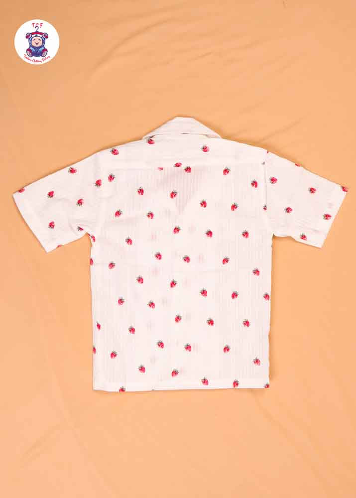 Strawberry & White - Boys Readymade Spread Collar Shirts