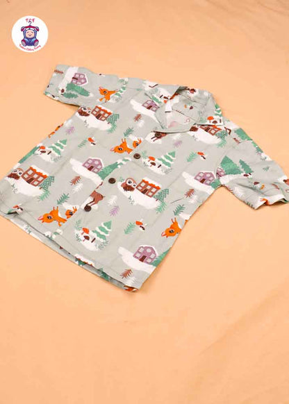 Lite Green - Boys Readymade Spread Collar Shirts