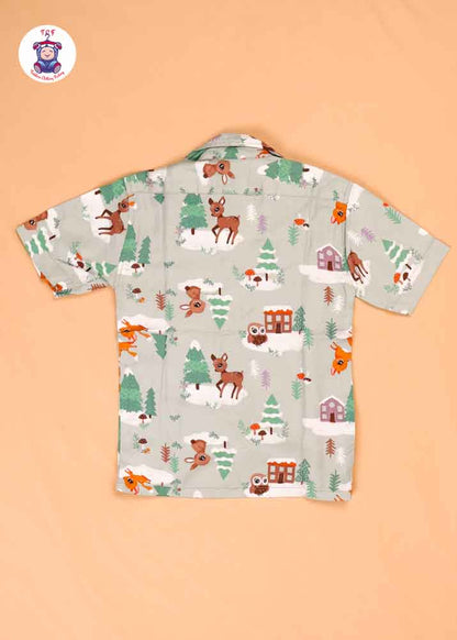 Lite Green - Boys Readymade Spread Collar Shirts