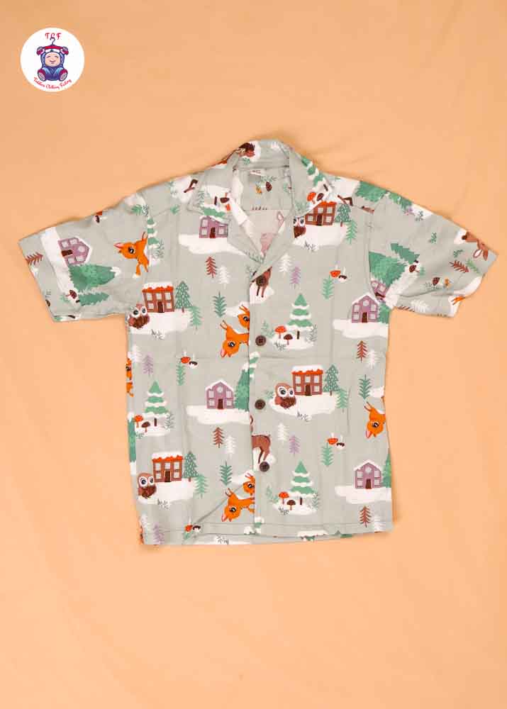 Lite Green - Boys Readymade Spread Collar Shirts