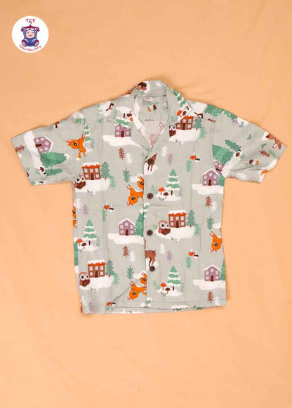 Lite Green - Boys Readymade Spread Collar Shirts