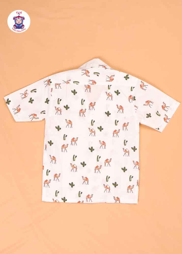 Camel & White - Boys Readymade Spread Collar Shirts