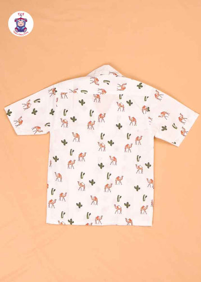Camel & White - Boys Readymade Spread Collar Shirts