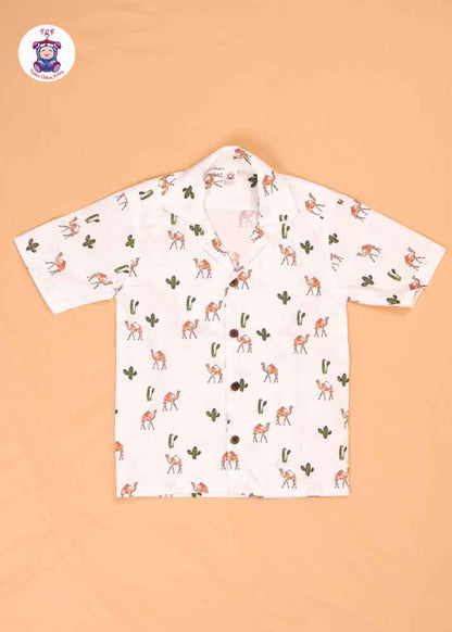 Camel & White - Boys Readymade Spread Collar Shirts
