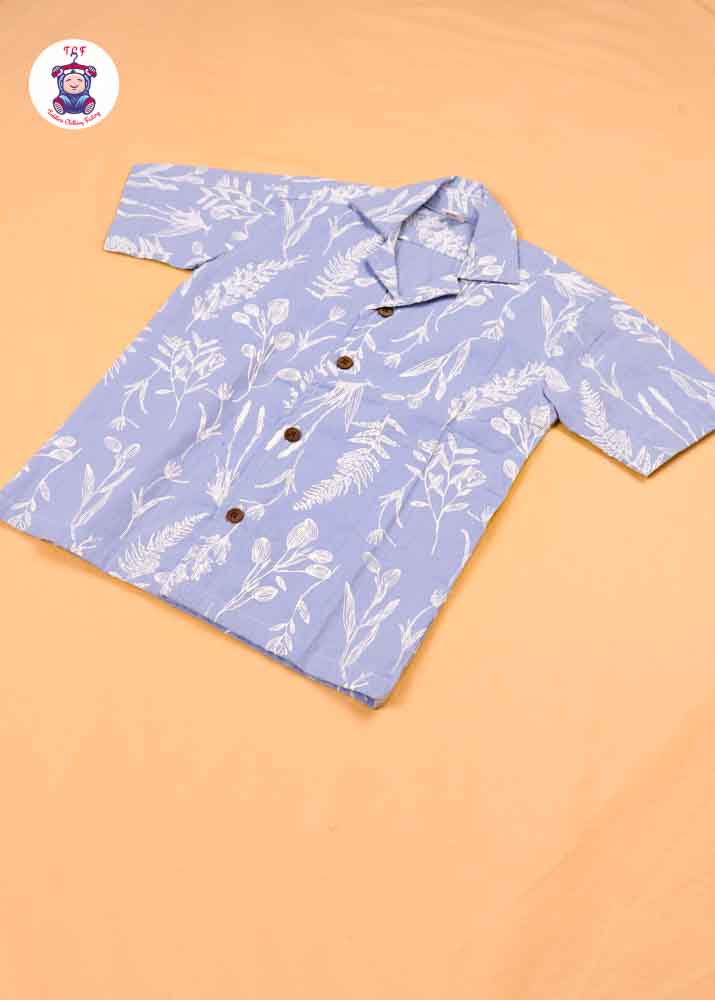 Powder Blue - Boys Readymade Spread Collar Shirts