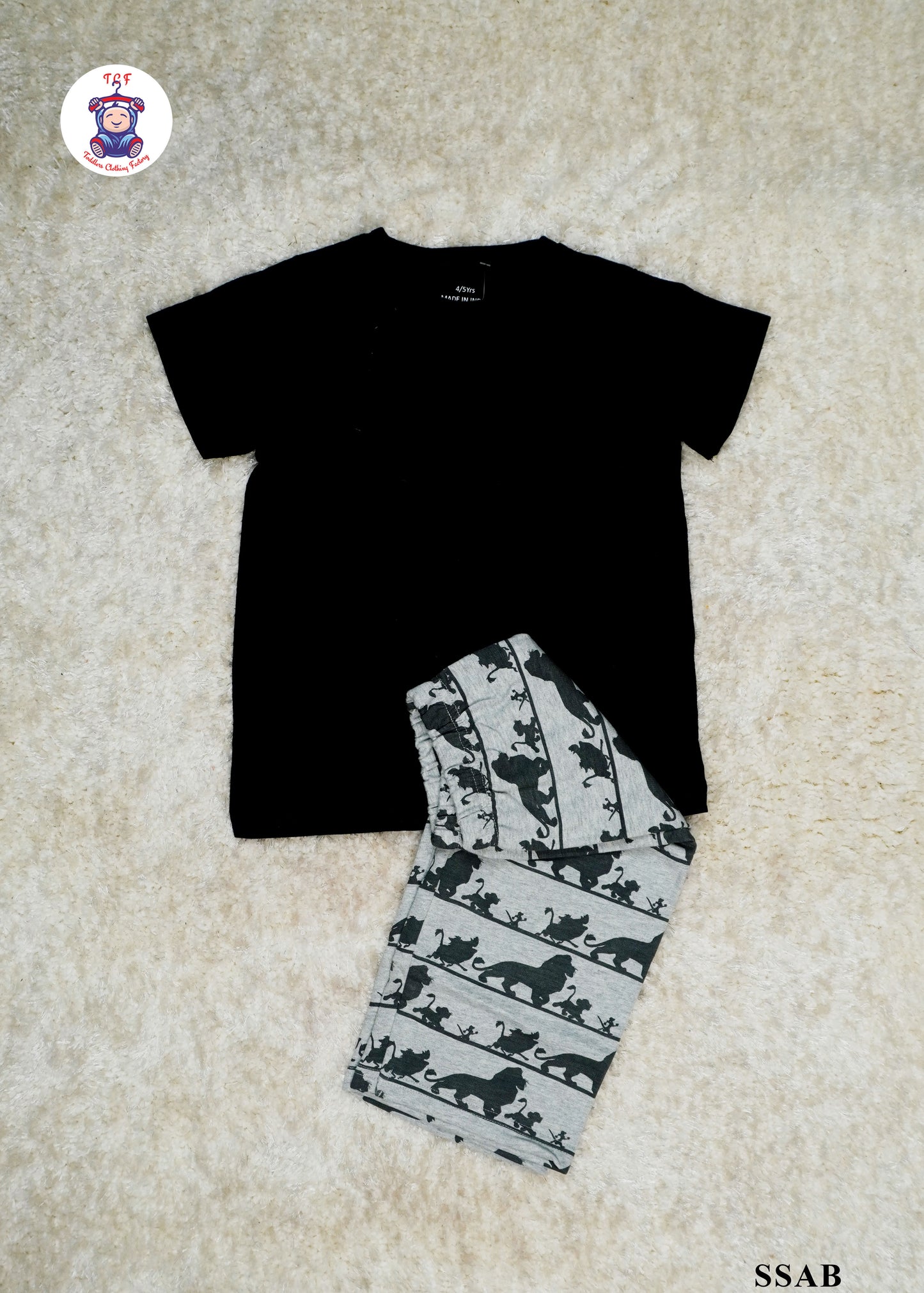 Black & Grey - Boys Shorts & Top