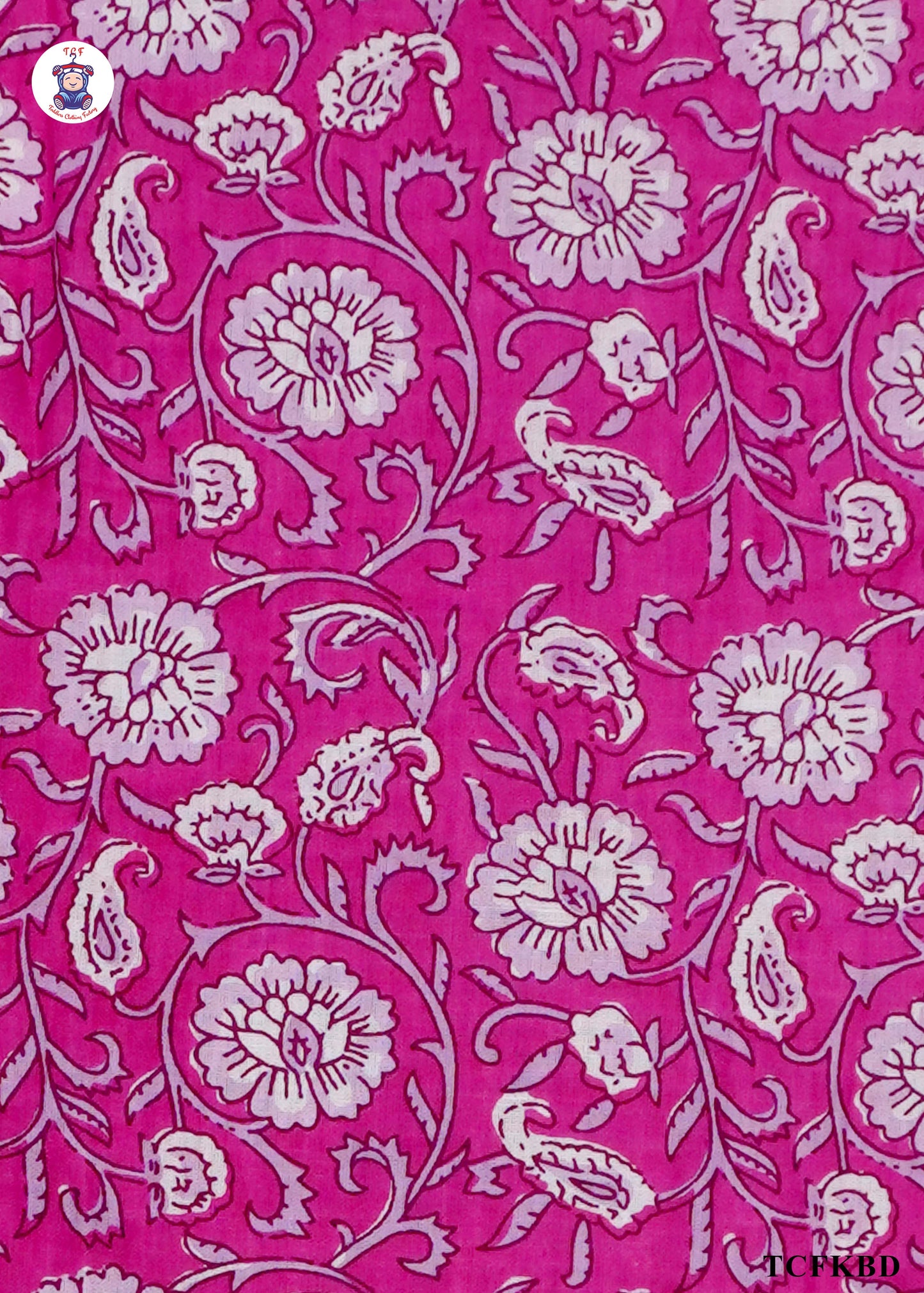 Deep Pink - Floral Printed A-Line Kurti Set