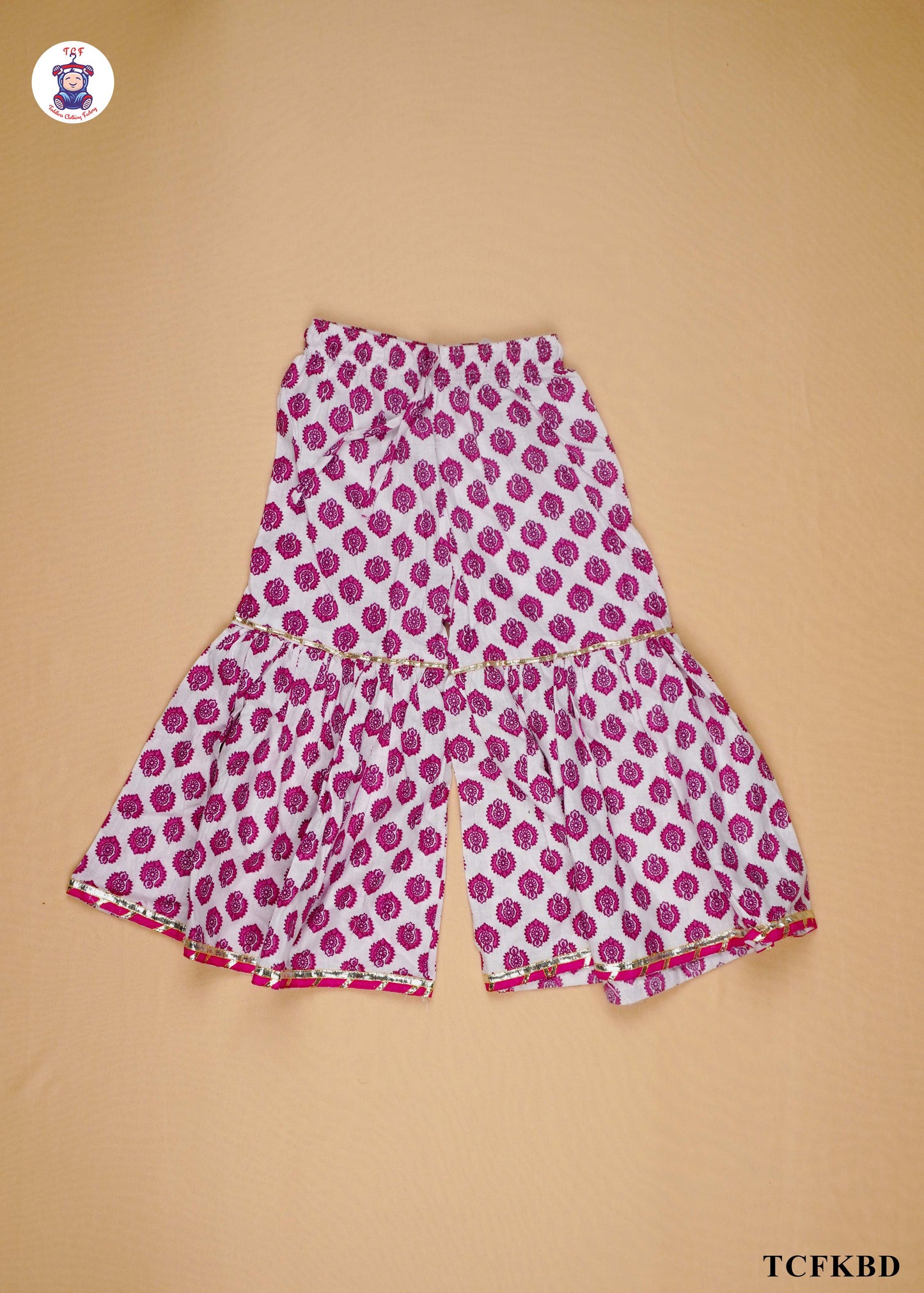 Deep Pink - Floral Printed A-Line Kurti Set