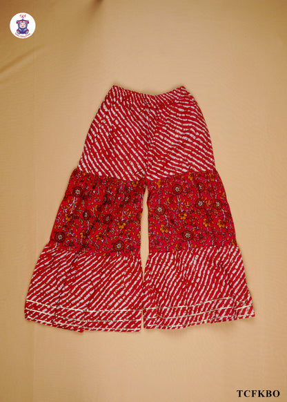 Deep Maroon - Floral Printed A-Line Kurti Set