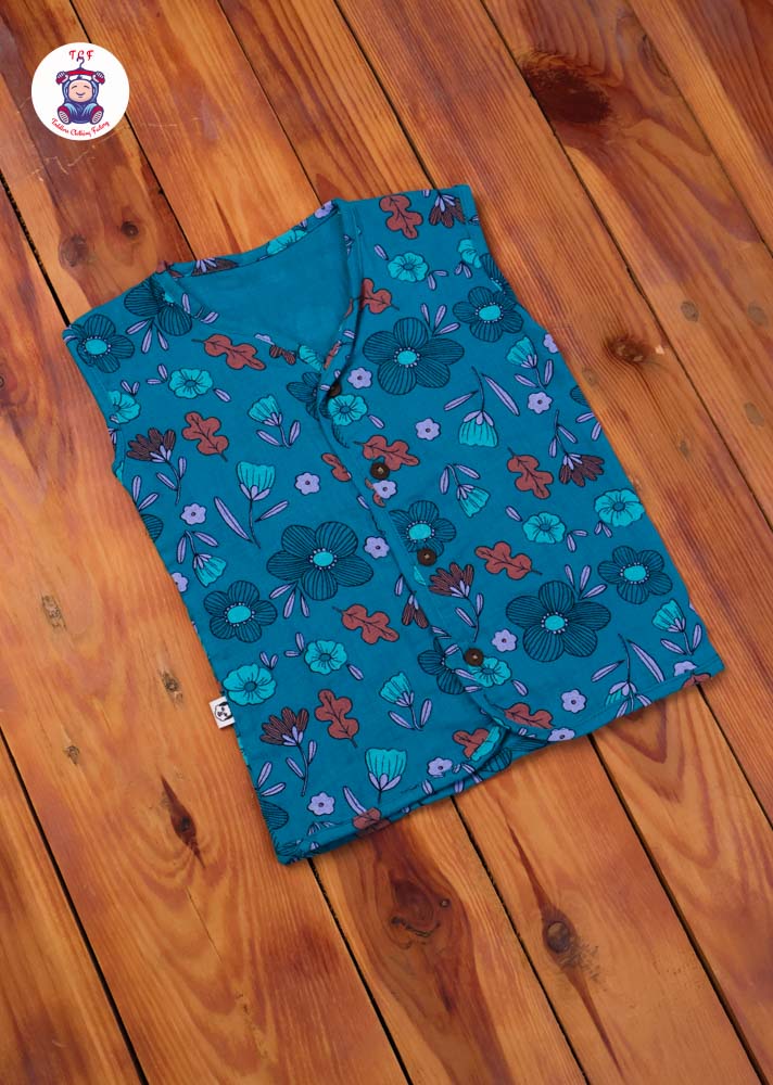 Dark Green - Unisex Muslin Printed Jabla