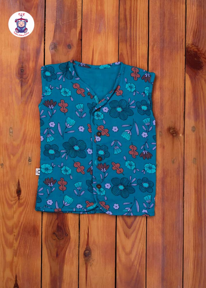 Dark Green - Unisex Muslin Printed Jabla