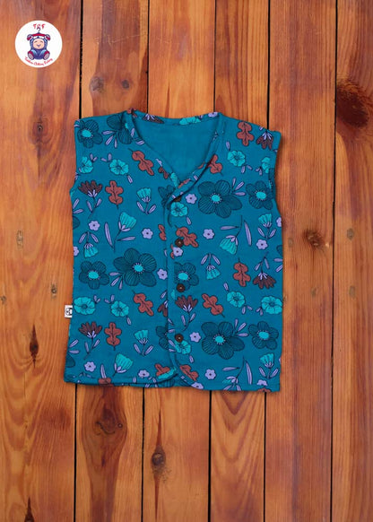 Dark Green - Unisex Muslin Printed Jabla