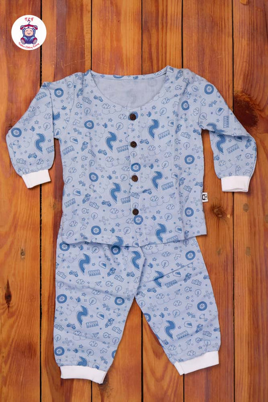 Sky Blue - Unisex Muslin Pyjama Sets