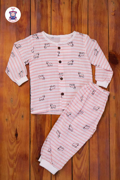 Peach - Unisex Muslin Pyjama Sets