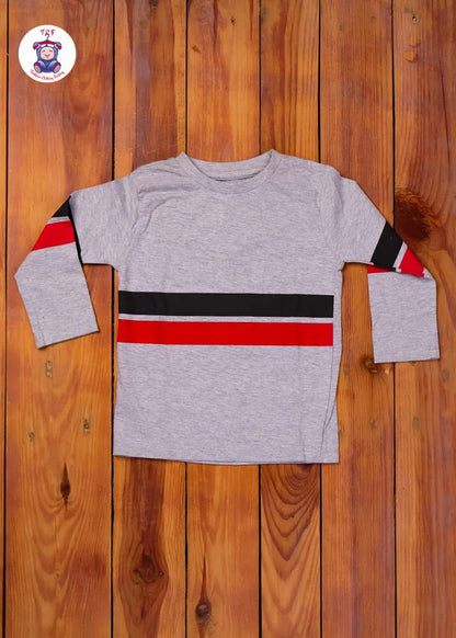Grey & Red Boys Night Wear